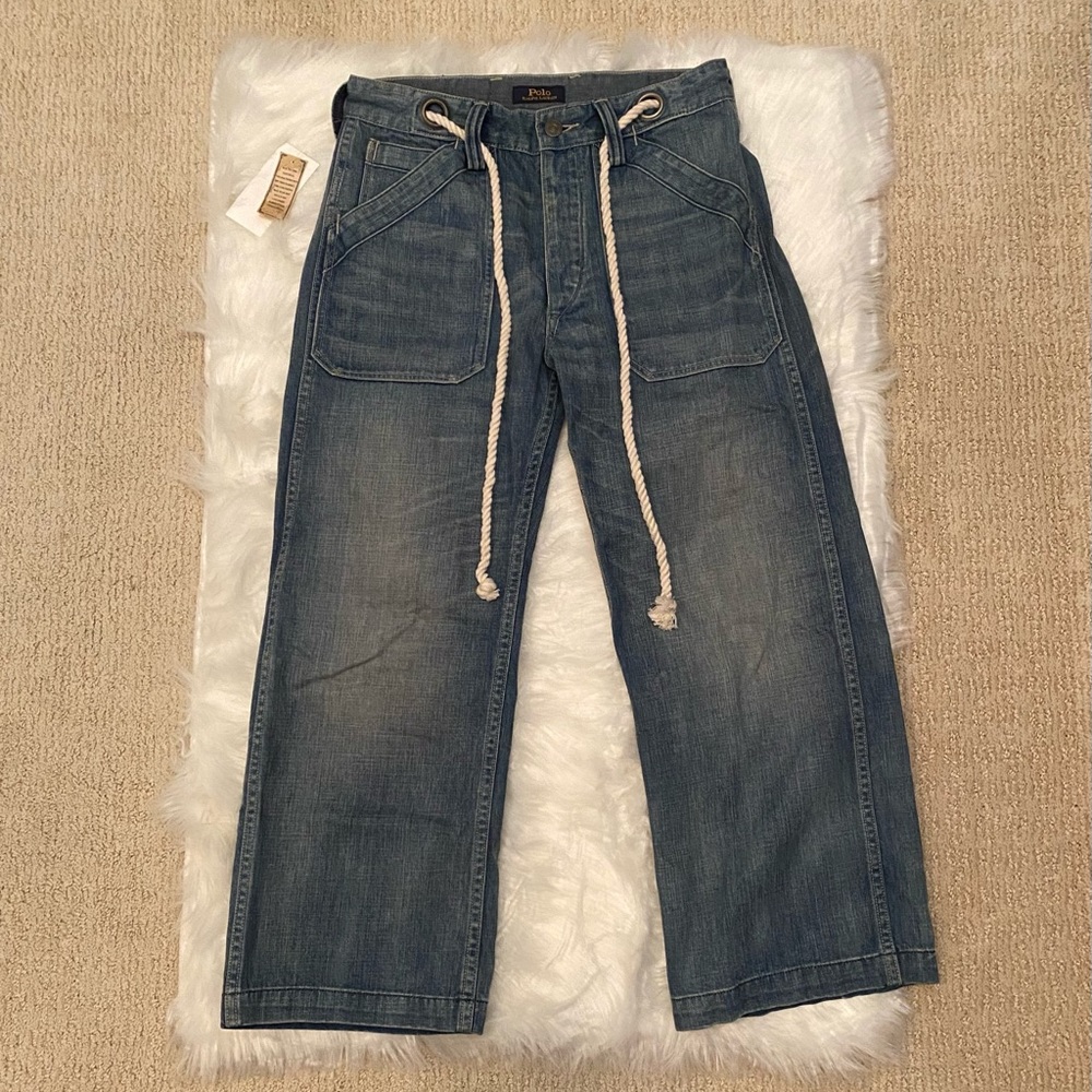 Polo Cropped Wide Leg Jeans Size 26